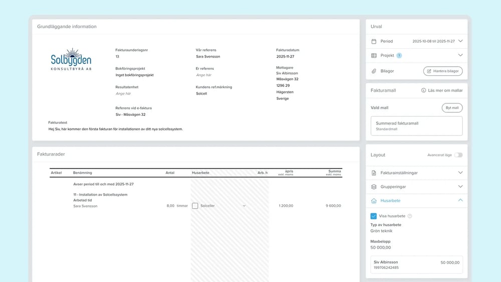 Smart stöd för olika fakturakrav