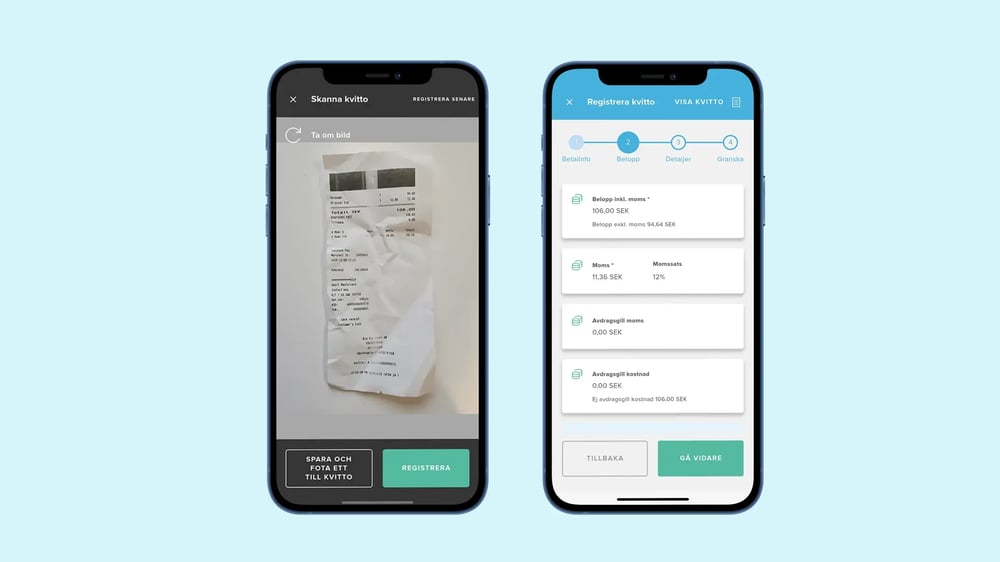 Fota och registrera kvitton direkt i mobilen