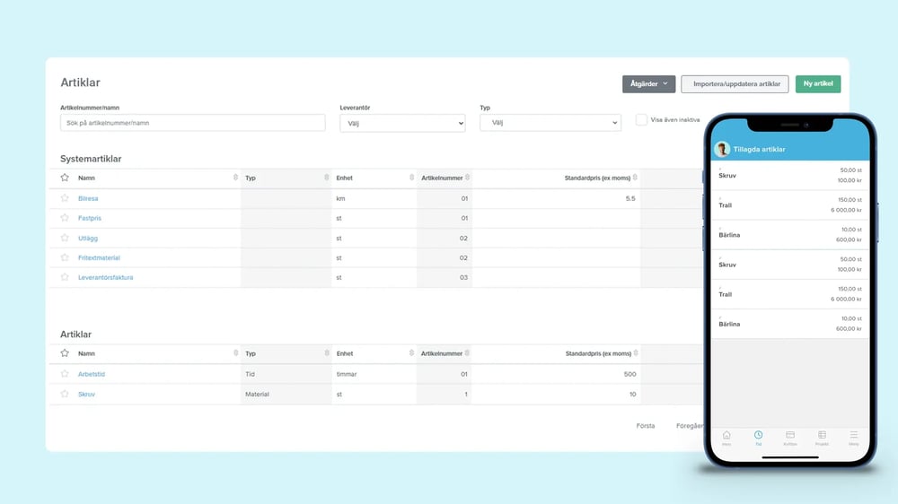 Blikk_tidrapportering_artikelregister_och_prislistor