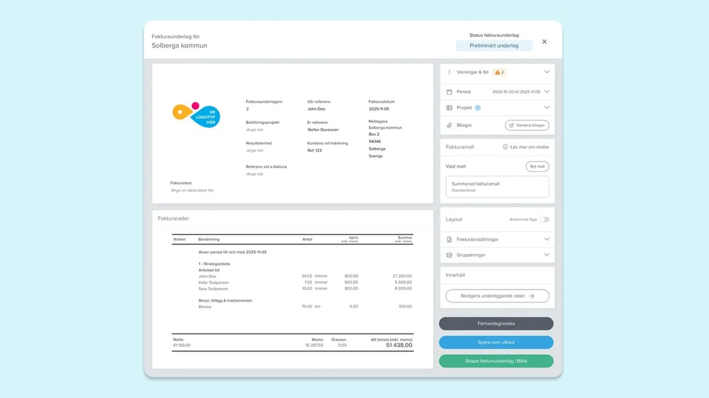 Faktura- och löneunderlag