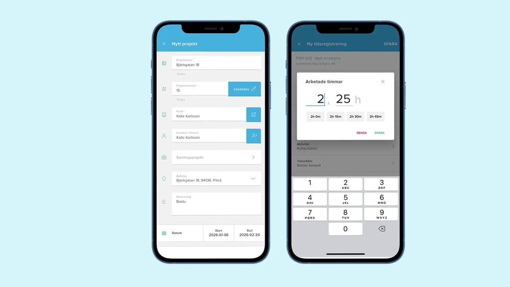 Digital arbetsorder och tidrapportering för hantverkare