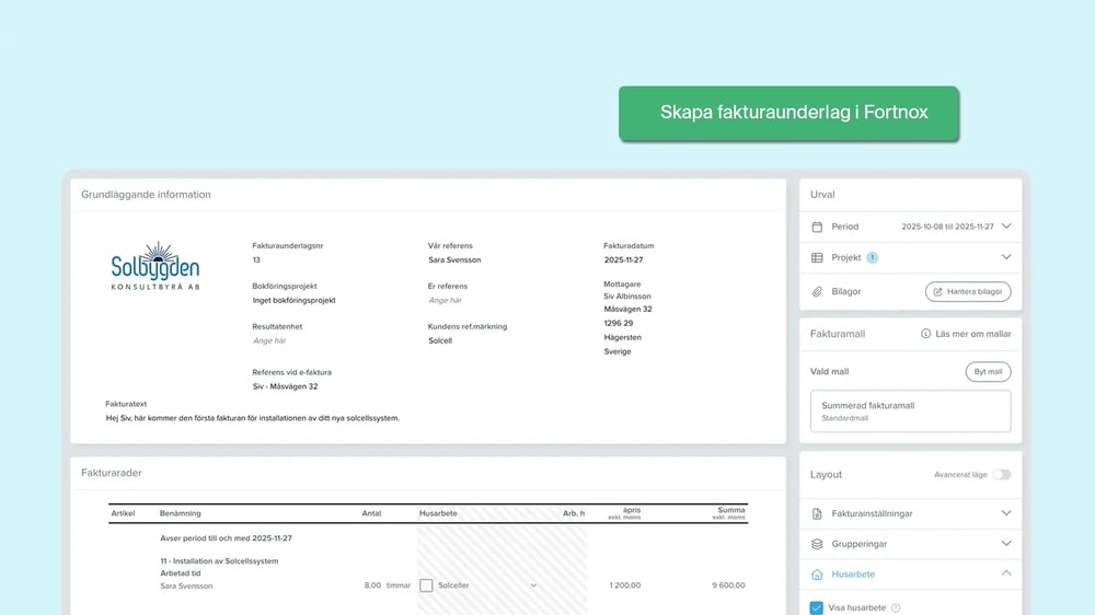 Sammanställ kompletta fakturor med några klick