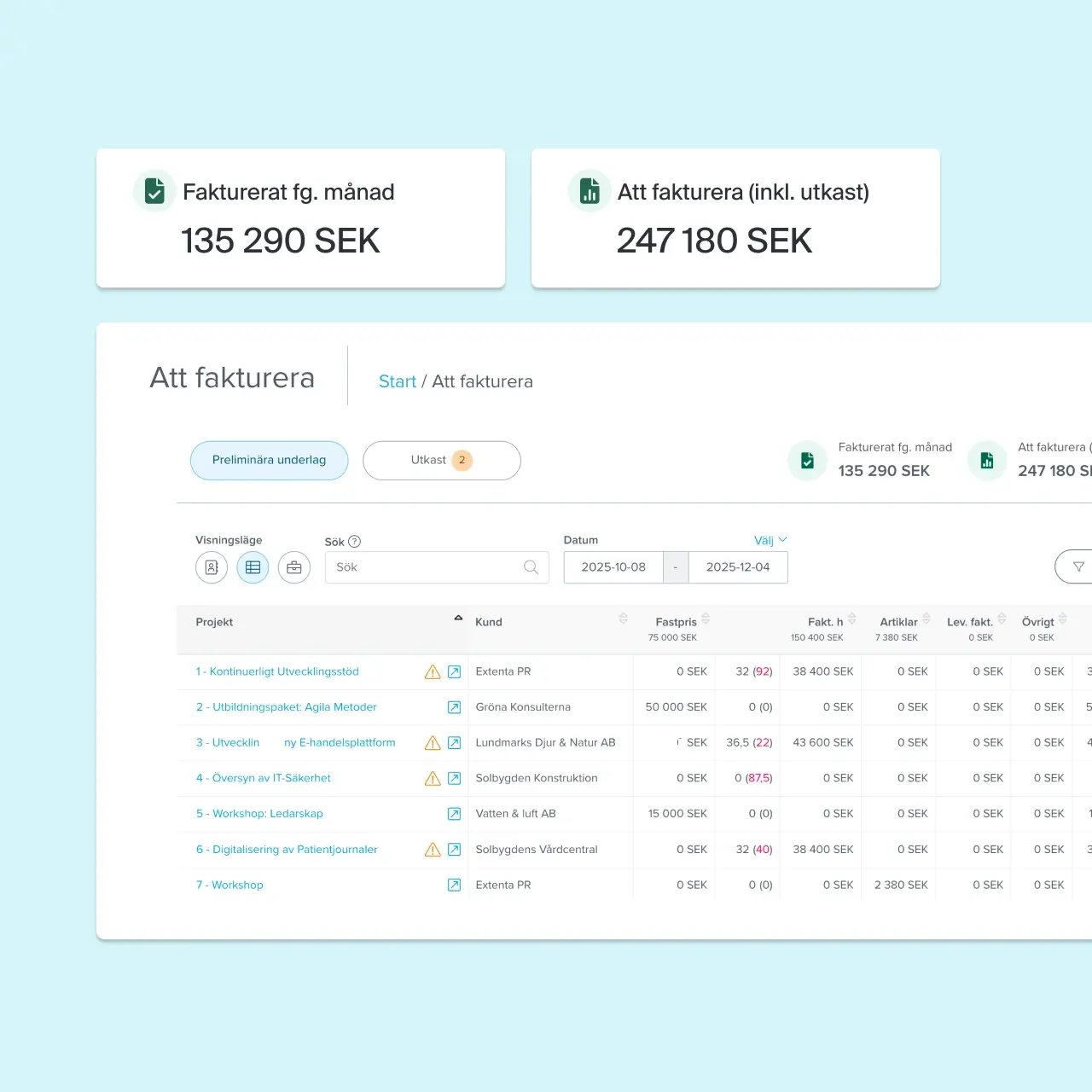 Skapa korrekta fakturaunderlag