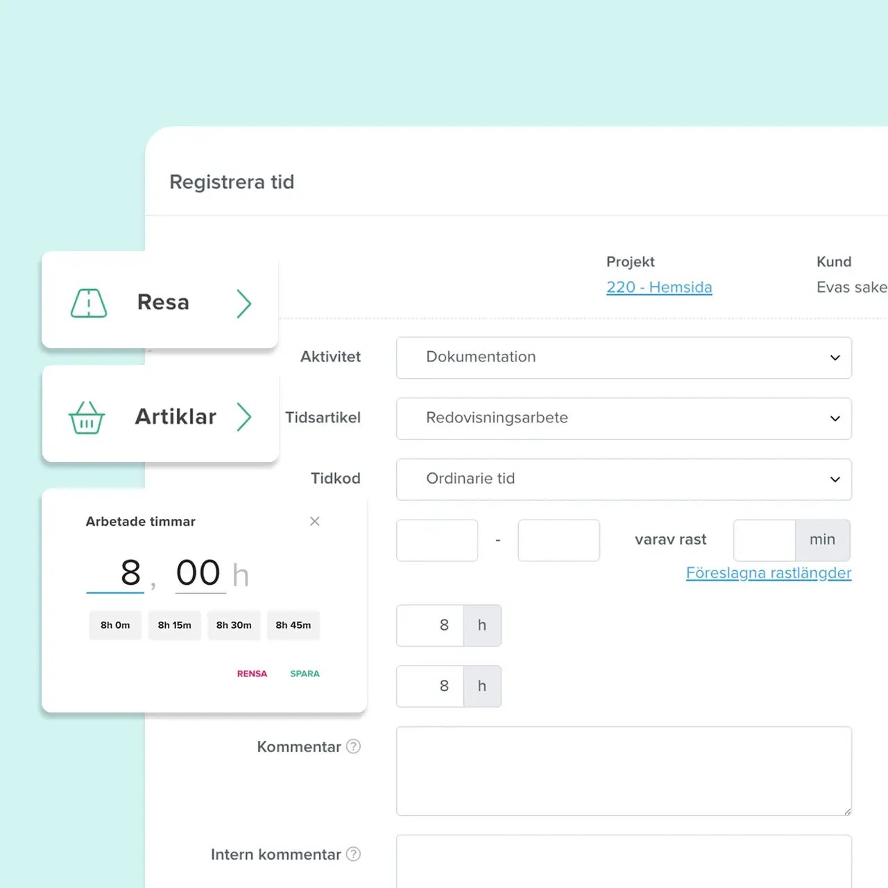 Tidrapportering projekt