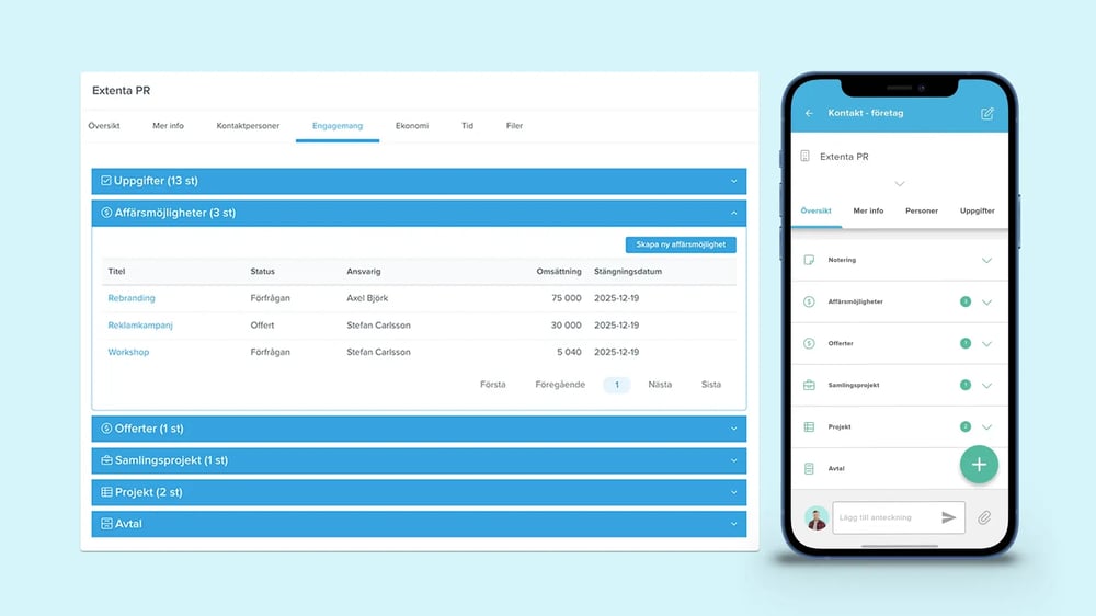 Få en överblick av alla kundrelationer