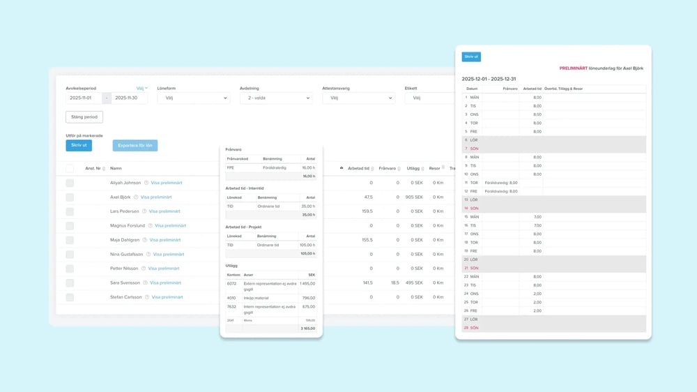 Kompletta löneunderlag på några klick